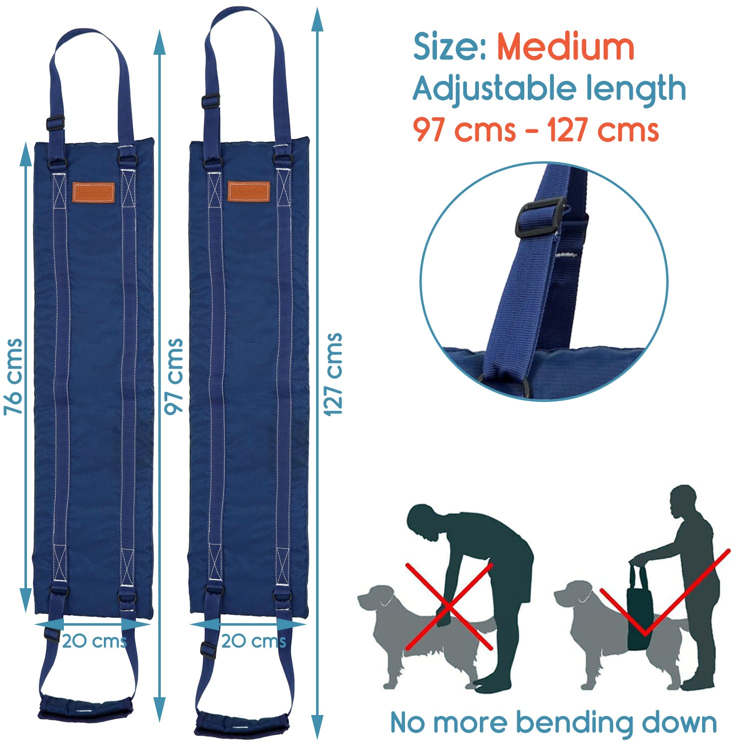 KosmoCare Dog Sling Support and Rehab Harness for Weak Rear Legs | Dog Hip Support Harness | Adjustable Straps Support for Elderly, Injured and Disabled Dogs - Medium 1