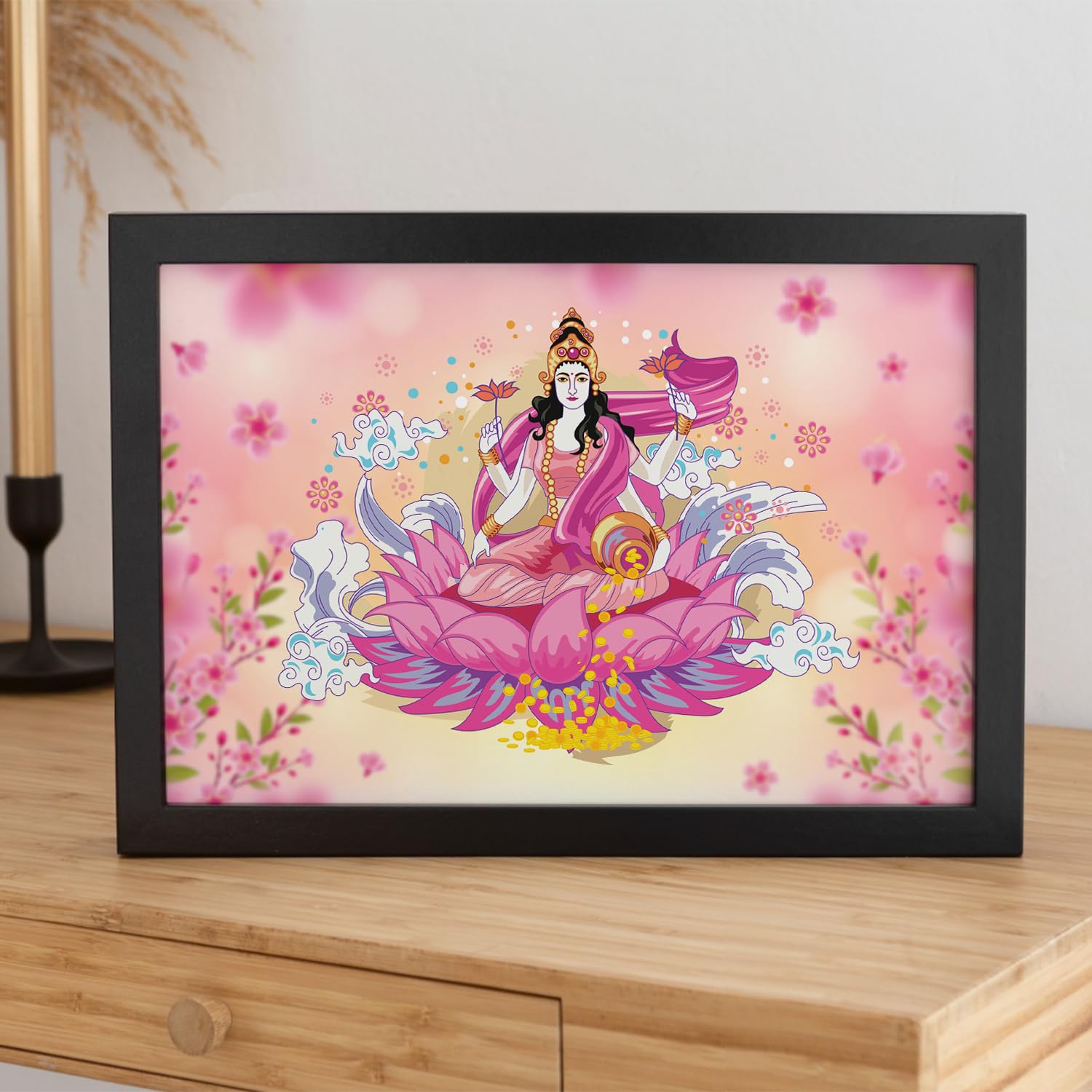 【maa❁❀*様お取り置き】カラフルお花の中でハミング＊ピンク＊シーグラスアート 花｜シーグラスアート フォトフレーム・写真立て moon 通販 17322938 その他
