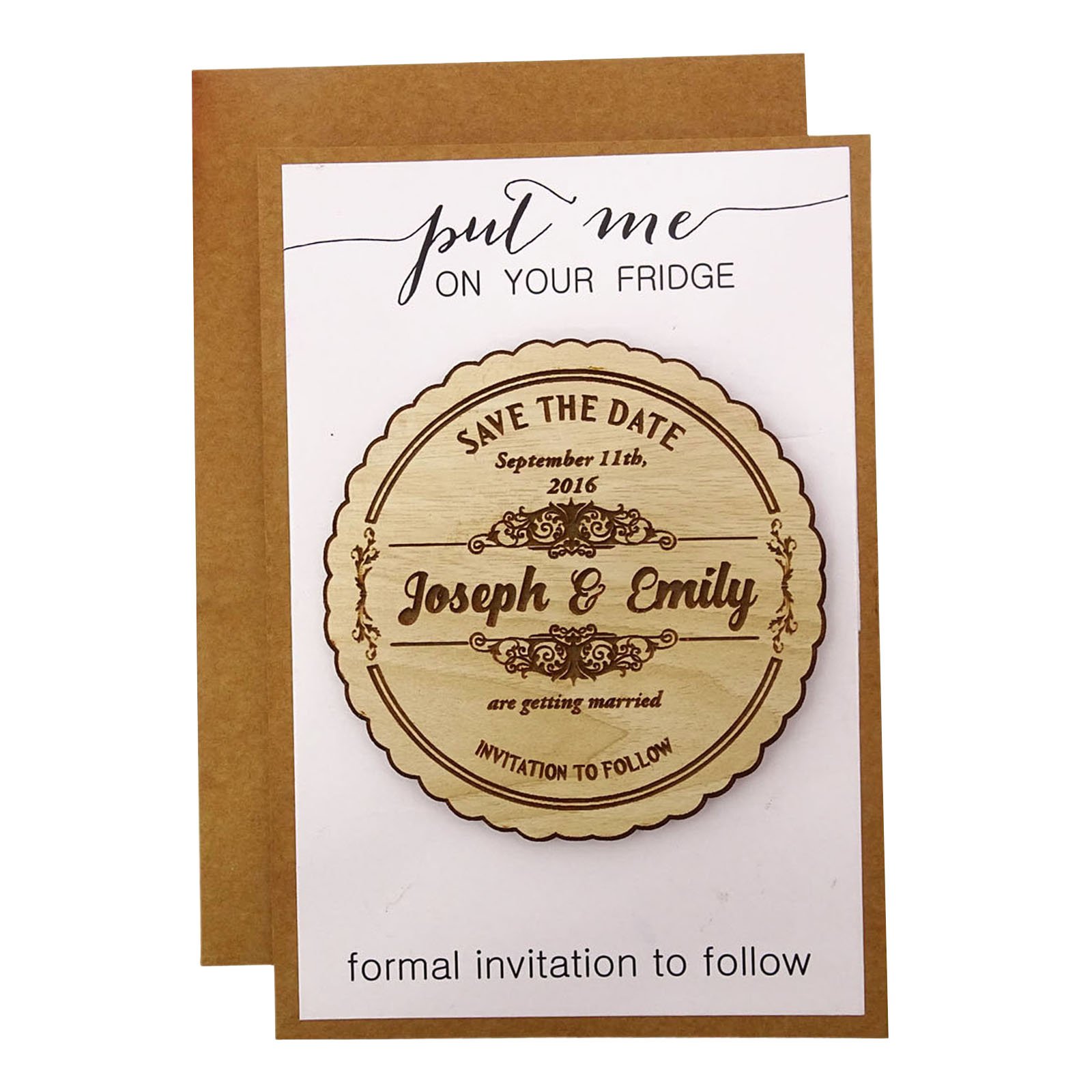 Cadeau 25 ans de mariage sous forme de magnet en bois de style vintage