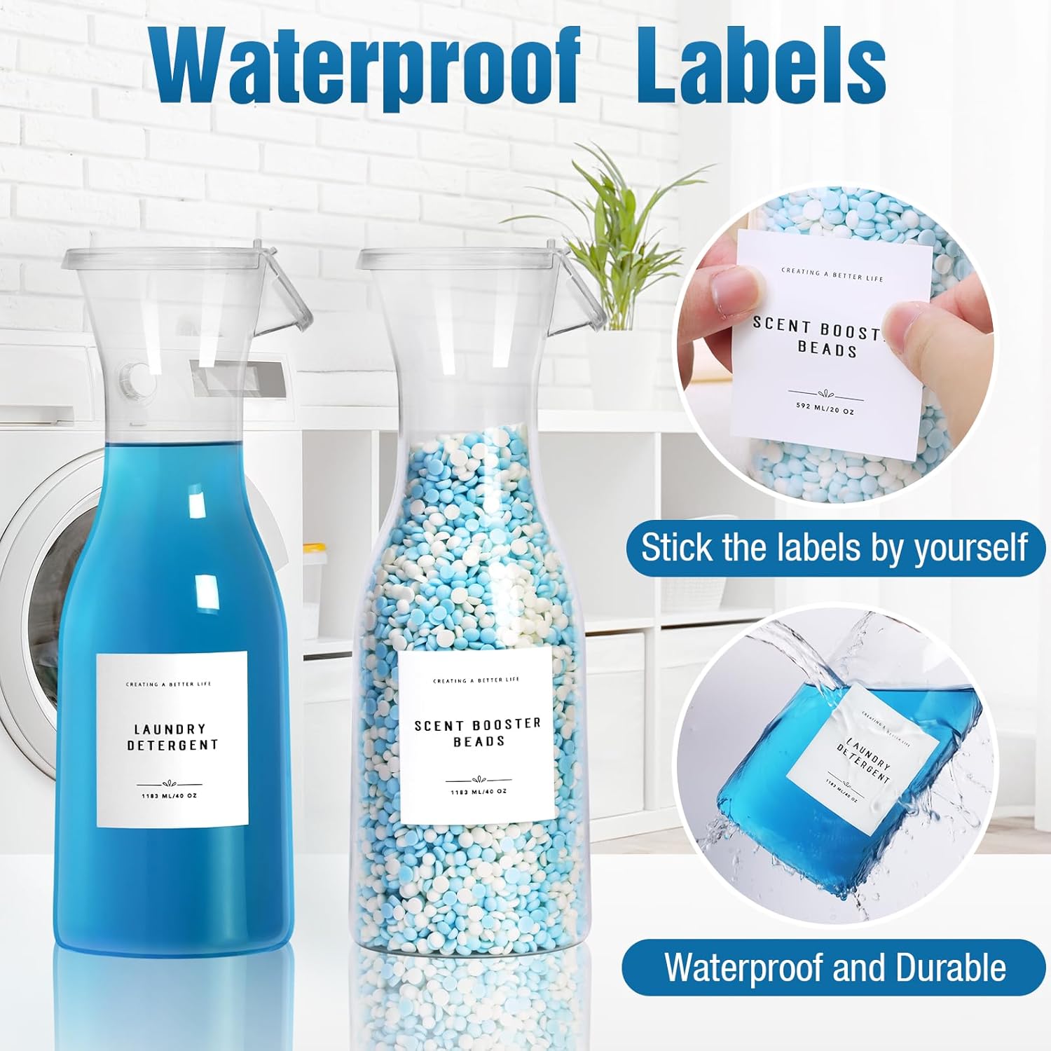 Laundry Deternt Dispenser Bottle with Waterproof Label for Deternt,