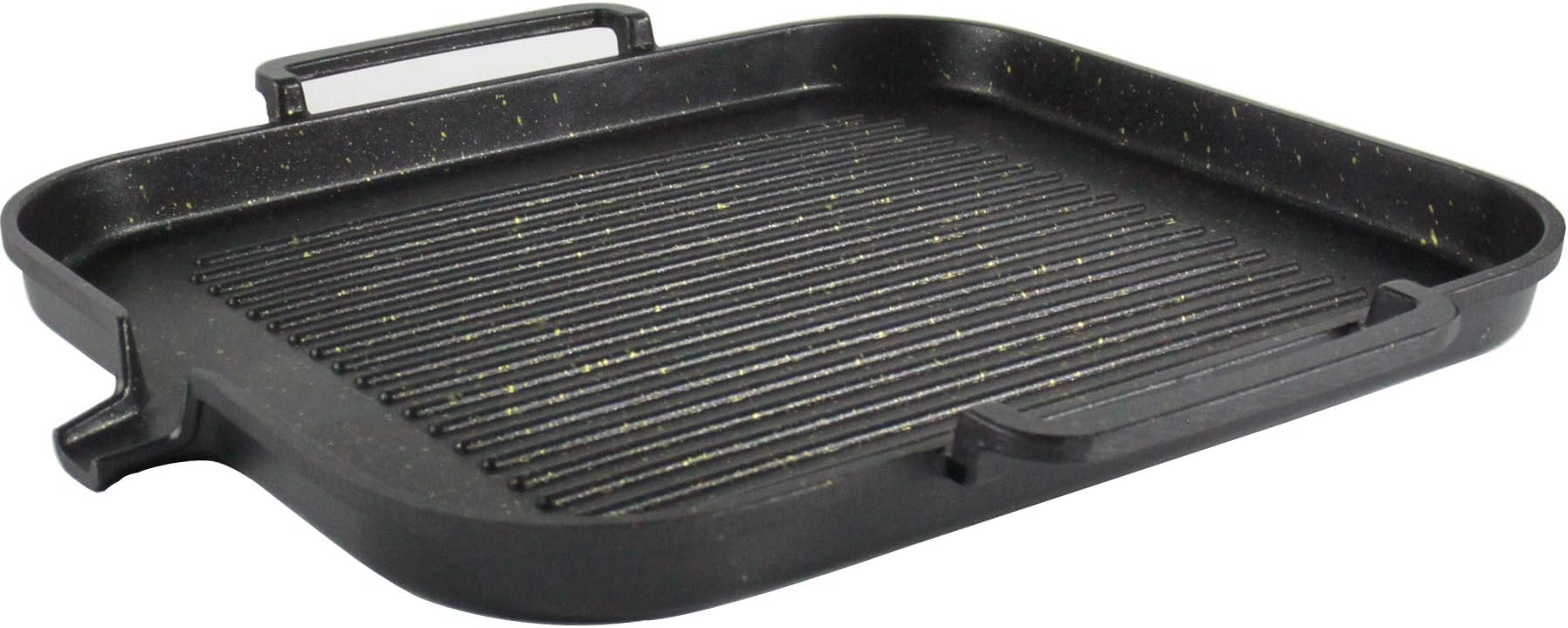 12 Inch Cast Aluminum Grill Pan, Induction Grill Pan, Griddle Pan for Electric or Gas Stove tops