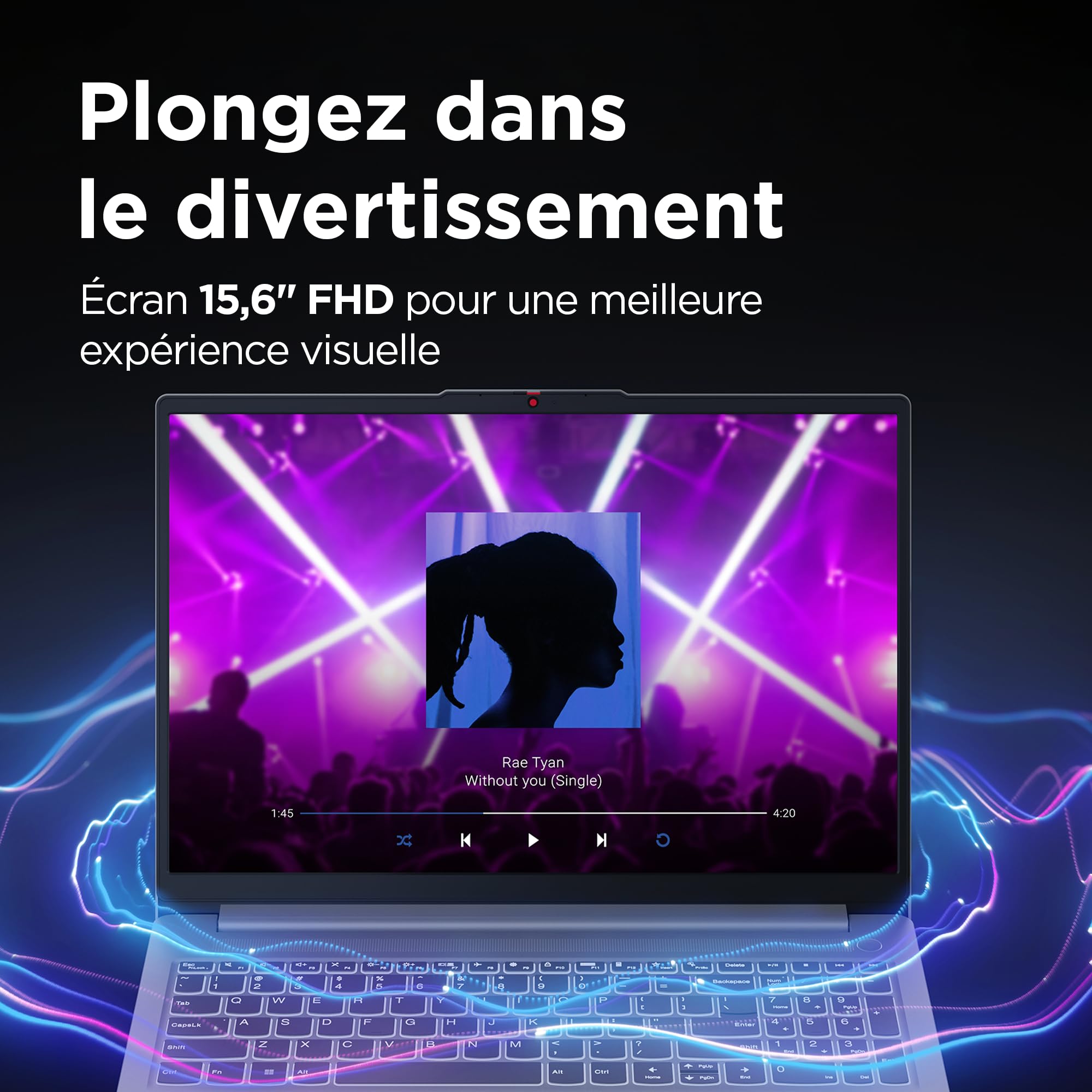 Lenovo IdeaPad Slim 3 15IAH8 - Ordinateur Portable 15.6'' FHD (Intel Core i3-N305, RAM 8Go, SSD 512Go, Intel UHD Graphics, Windows 11 Home) Clavier AZERTY Français - Gris