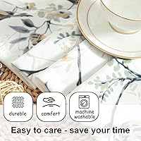 Vista 28 de VOGOL Cenefas con patrón de pájaros para ventanas de cocina, cenefa texturizada de lino con estampado floral y pájaros para ventanas pequeñas