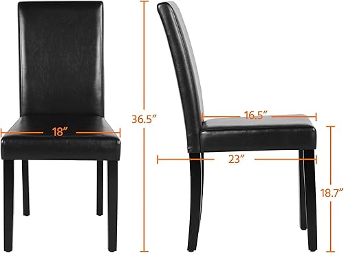 Miniatura 3 de Topeakmart Silla de comedor, silla de sala de estar, sillas de comedor de cocina con patas de madera maciza, juego de 4 - negro