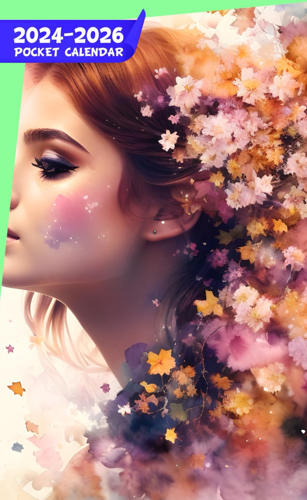 Pocket Calendar 2024 - 2026: Three-Year Monthly Planner for Purse , 36 Months from January 2024 to December 2026 | Agnes Cecile watercolor | Beautiful woman shoulder portrait