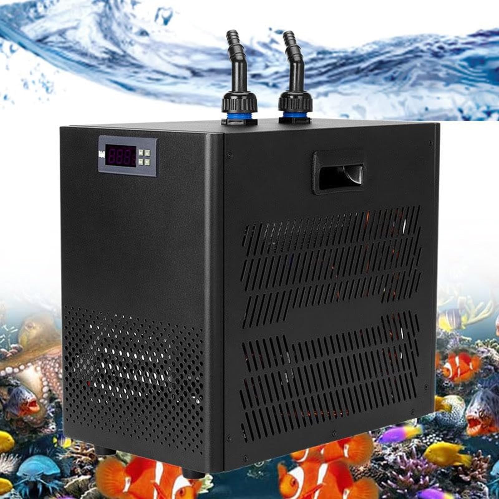 MASTLOUFUL 42-Gallon Aquarium Chiller, 1/10 HP Axolotl Chiller, Specialized Cooling Compressor with Quiet Design for Hydroponics, Coral Reefs, and Freshwater/Saltwater Tanks (160L/42 Gal)