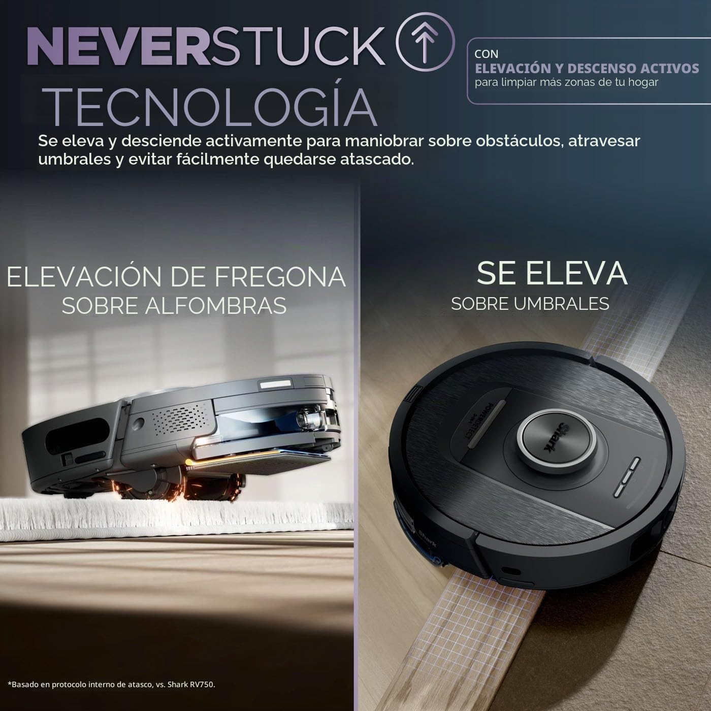 Shark PowerDetect Robot Aspirador y fregona 2 en 1, NeverTouch 30 días autovacía y autorecargable, con navegación 3D y LiDAR, NeverStuck Obstáculo Bypass, WiFi/App/Alexa, Negro RV2800YEUK