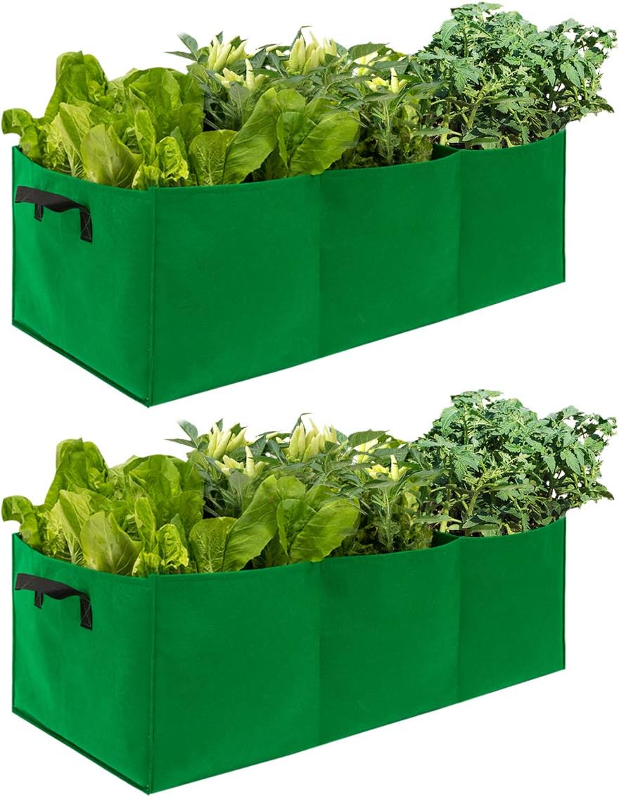 Large Fabric Raised Planting Beds 2 Pcs 28.5 Gallon Non