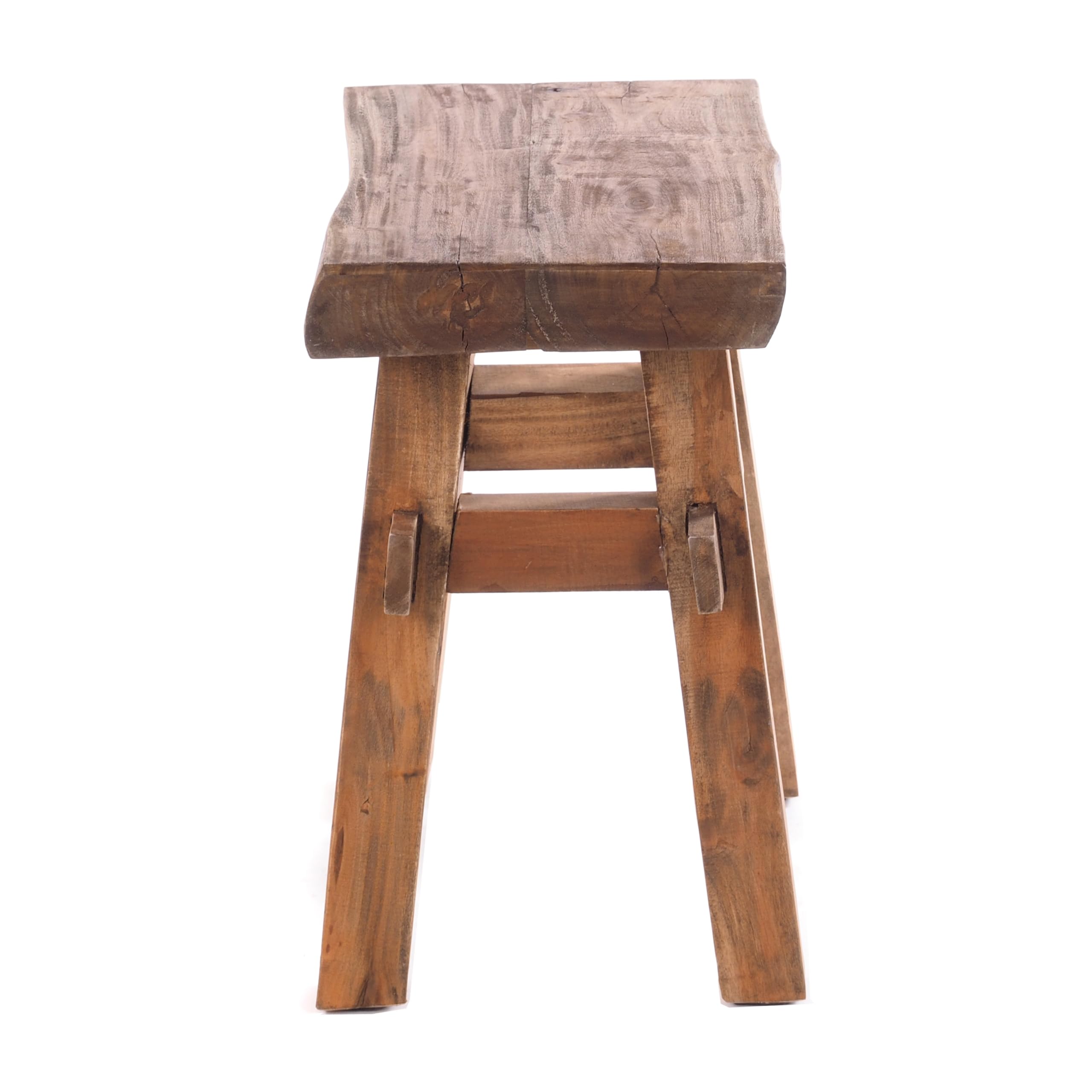 Design Delights - Sgabello Vintage 40, in stile rustico, in legno massiccio riciclato, 43x45x27 cm (altezza x larghezza x profondità)