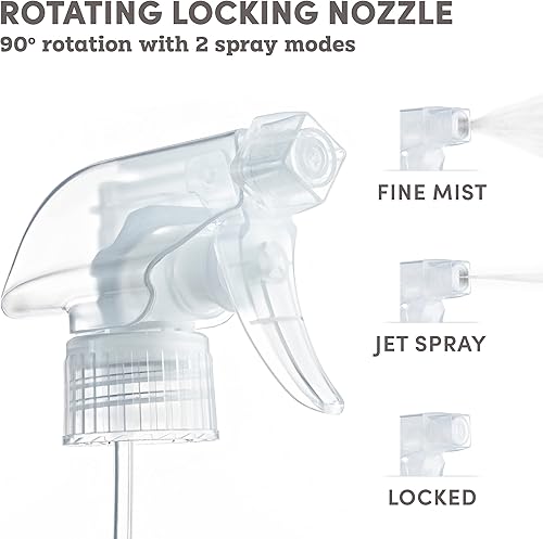 Miniatura 6 de Botellas rociadoras de vidrio cobalto transparente, 16 onzas (paquete de 2) contenedor de rociador de vidrio recargable con rociador de gatillo