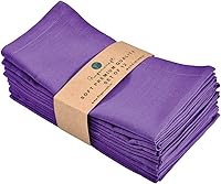 Vista 50 de Fingercraft Juego de 12 servilletas de tela de mezcla de lino y algodón, lavables, calidad premium, fiestas, bodas, servilletas de cena en inglete