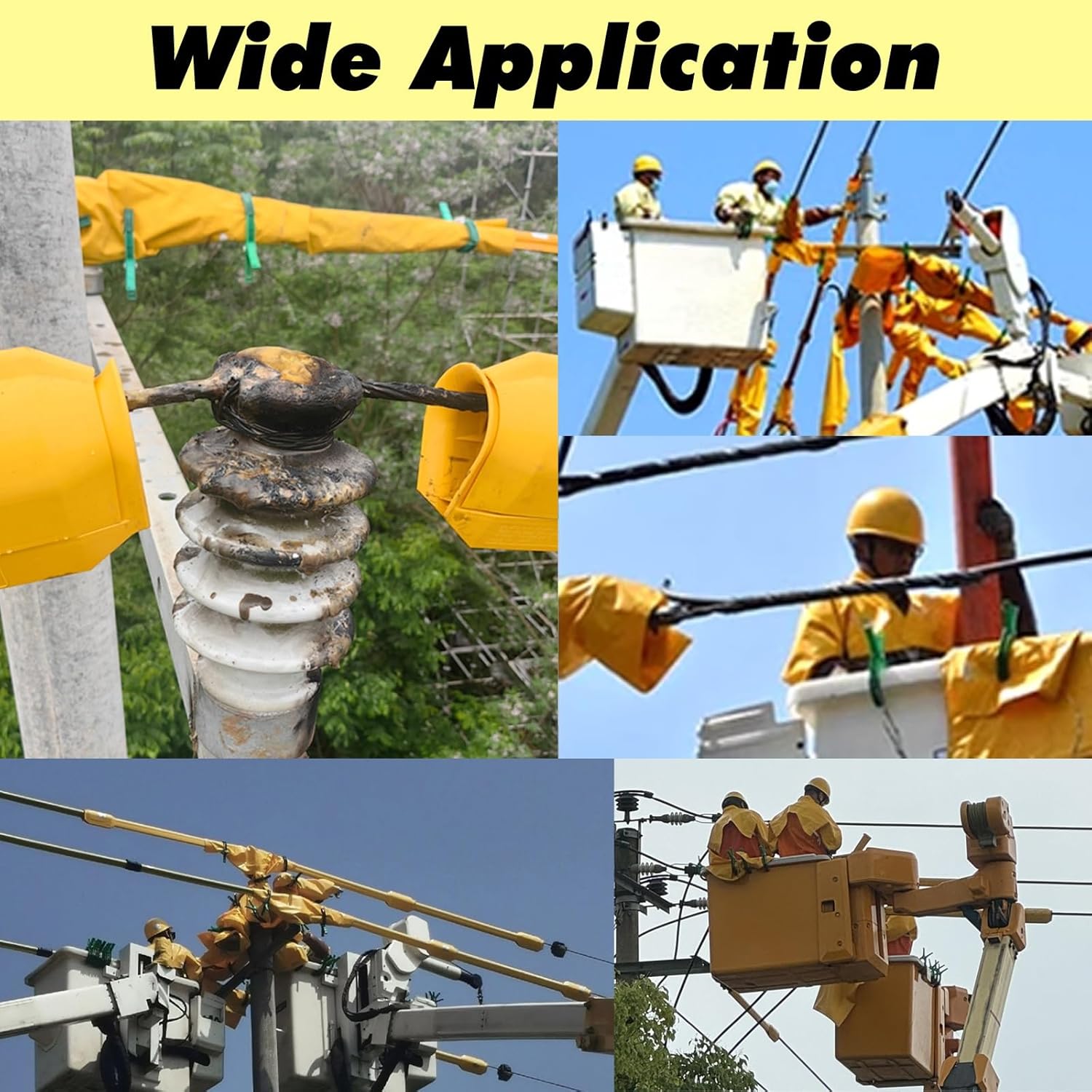 Electricity Work Insulation Blanket with 2 Clips, Lightweight Electrical Survival Blankets for Substations, Extra Large Safety Mat to Cover Electrical Wires(1KV,100x200cm/39.4x78.7in)