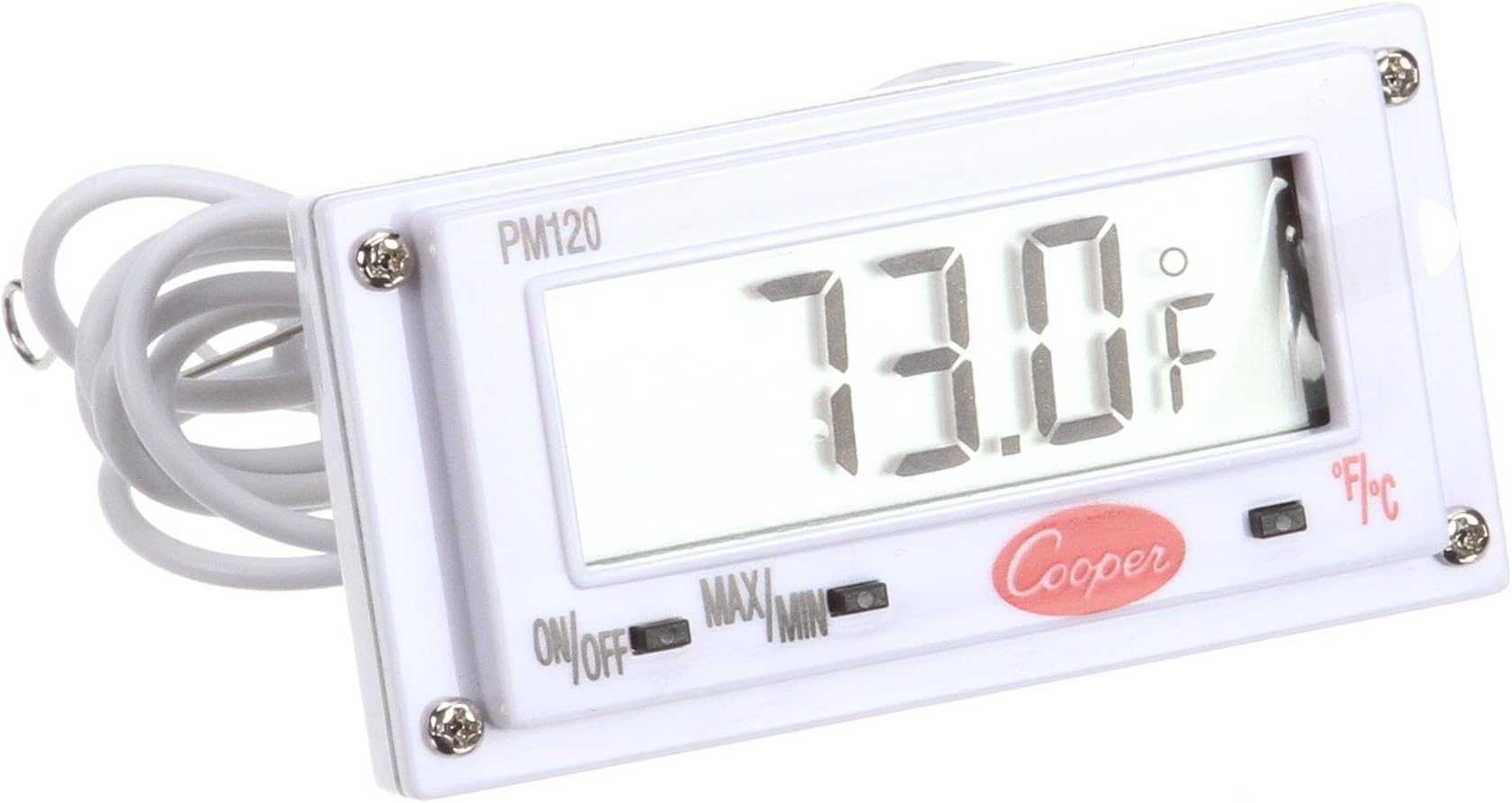 PM120-0-8 Digital Mini Rectangular Panel Thermometer, -40/120° F Temperature Range