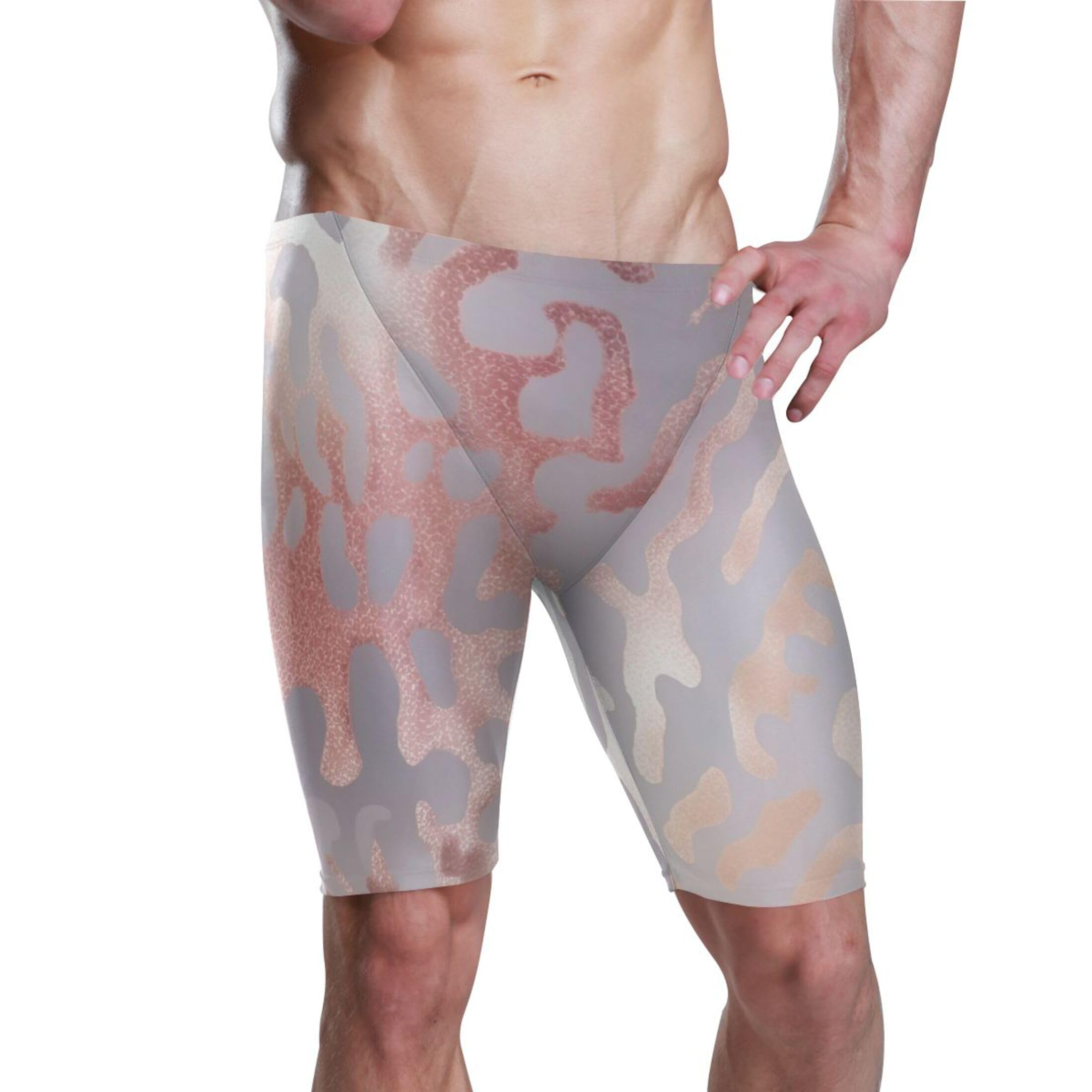 UMIRIKO Pink Leopard Swim Jammers Swimsuit for Men XXL B0401105