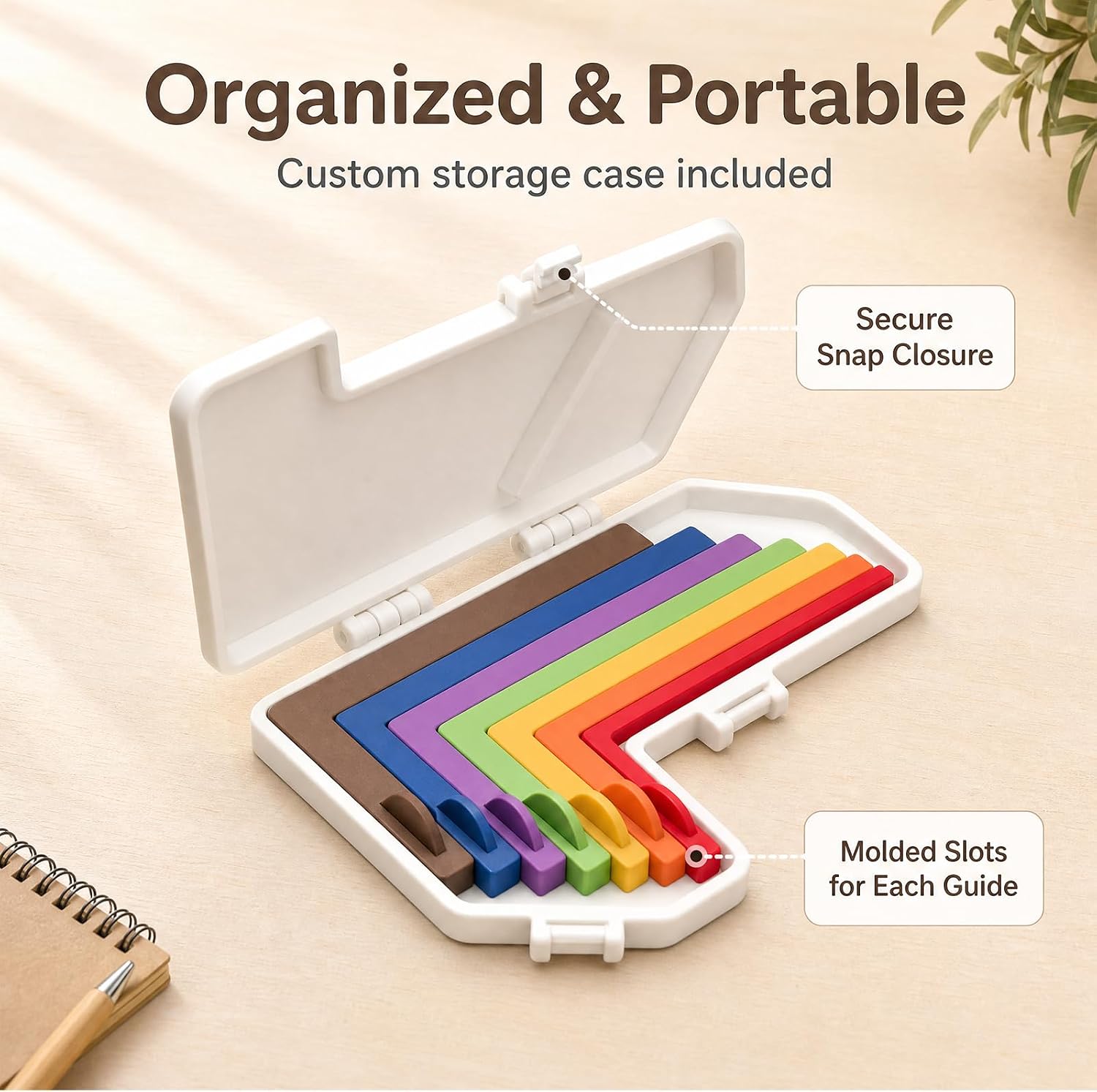 Christmas Card Making Supplies, 7-Piece Paper Crafting Alignment Guide Set with Case, Layering Tools for Handmade Holiday Cards, Gift Tags, Scrapbooking & DIY Christmas Crafts