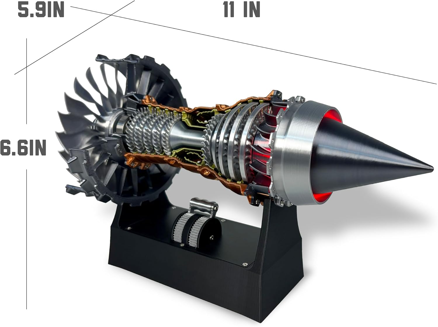 HI-REEKE Jet Engine Model Kit, TR900 Turbofan Aircraft Engine Model 3D Printing Toy for Teen(Assembly Version)