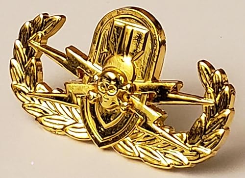 Explosive Ordnance Mini Gold Skull Badge EOD Bomb Disposal Military Insignia Pin