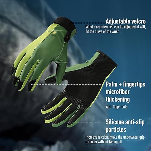 Miniatura 5 de Gaderth Guantes de neopreno, ajustables, antideslizantes, resistentes al desgaste, protección UV para buceo, esnórquel, remo, deportes acuáticos
