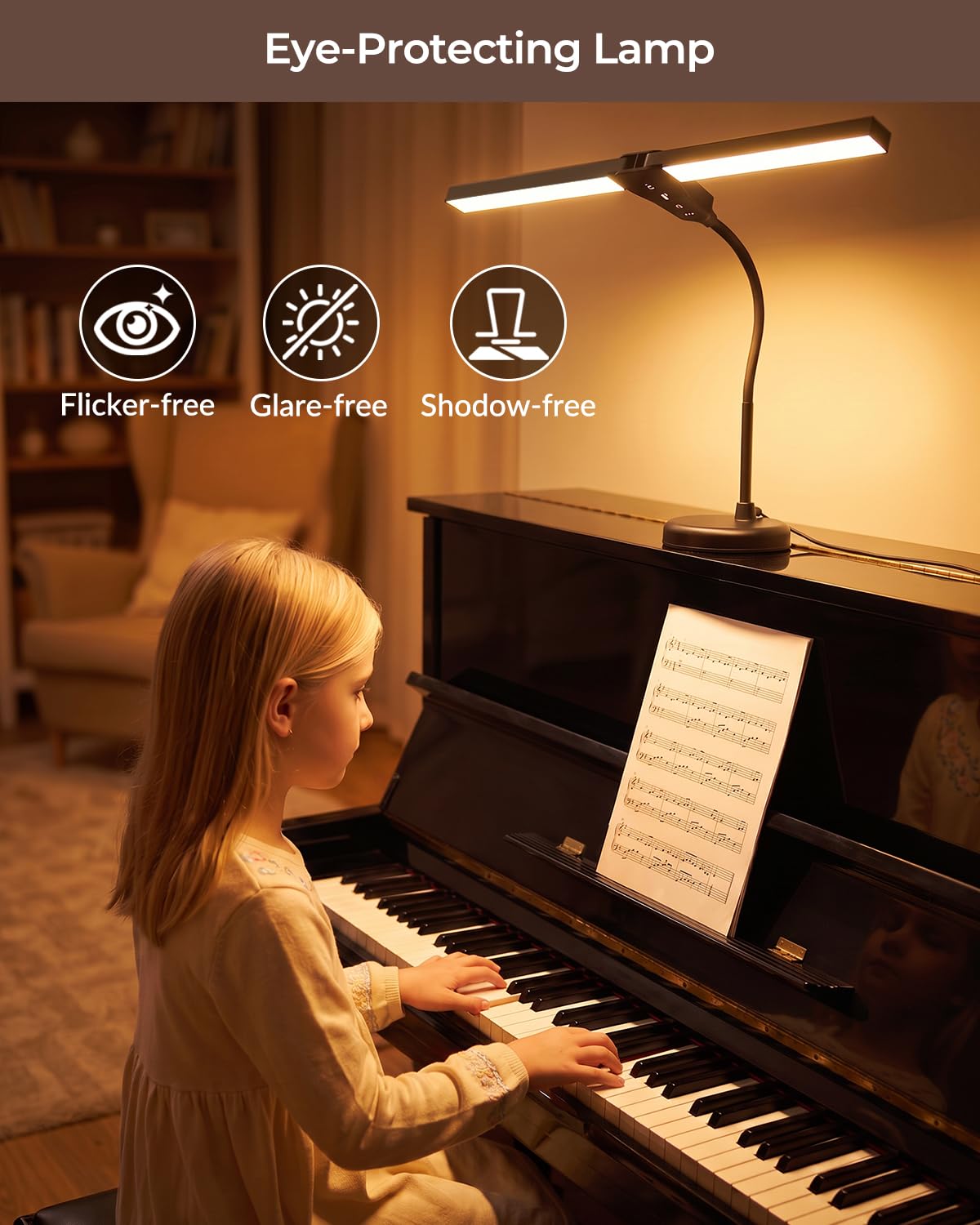 Klarlight Lámpara Piano - Lámpara LED pianos verticales/de cola/digitales