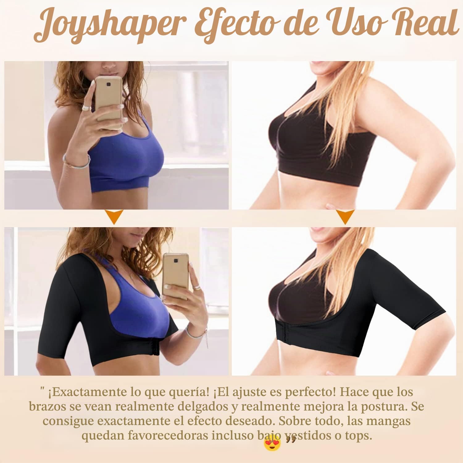 Joyshaper Mangas Comprimidas Del Brazo Femenino Blusa Tallada Con Mangas de Brazo El Cuerpo Superior Comprime Chaleco y La Espalda Apoya Hombro