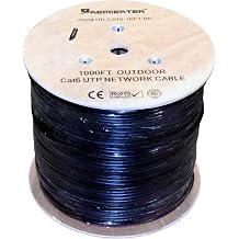Outdoor 1000Ft Double Jacket Cat6 23AWG CCA UTP 4-Pairs Premium Network LAN Cable Direct Burial UV Rated Waterproof