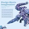 3D Printed Articulated Dragon Toy - 40cm Long with Expandable Wings & Vibrant Gradient Colors - Flexible Fidget Sensory Figure for Kids & Adults (Blue)
