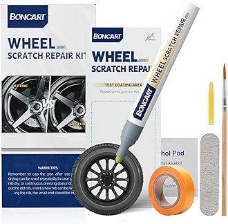 Wheel Touch Up Paint, Rim Scratch Repair Kit for Curb Rash, Rim Paint Pen for Car Rim Scratch Quick Repair （Gloss Black）