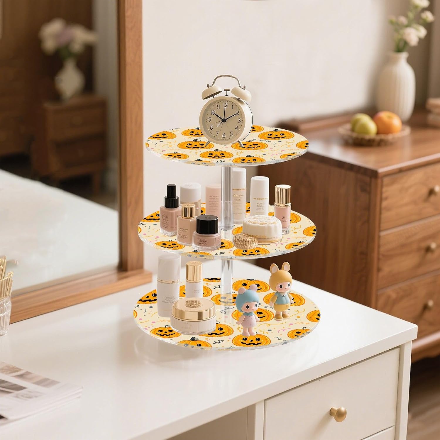 Pumpkin 3 Tier Acrylic Cupcake Stand, Cupcake Stand for 34 Cupcakes for Weddings, Christmas,Holidays,Parties,Birthday,Printed Cupcake Tower 23300225