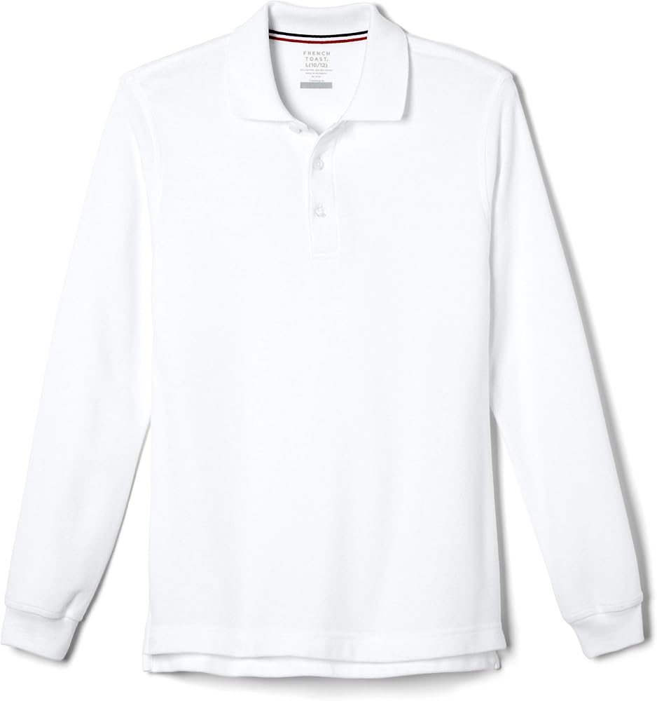 French Toast Kids' Husky Long Sleeve Pique Polo — 사진 1