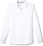 French Toast Boys Pique Polo School Uniform Shirt with Long Sleeves for Boys and Girls