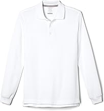 French Toast Boys Pique Polo School Uniform Shirt with Long Sleeves for Boys and Girls