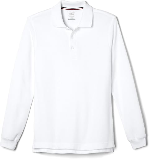 French Toast Boys Pique Polo School Uniform Shirt with Long Sleeves for Boys and Girls