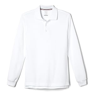 French Toast Boys Pique Polo School Uniform Shirt with Long Sleeves for Boys and Girls