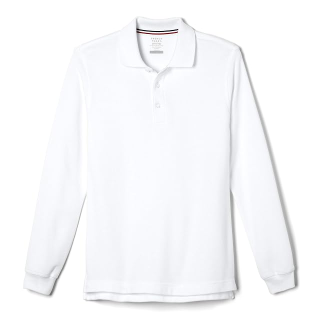 French Toast Boys Pique Polo School Uniform Shirt with Long Sleeves for Boys and Girls
