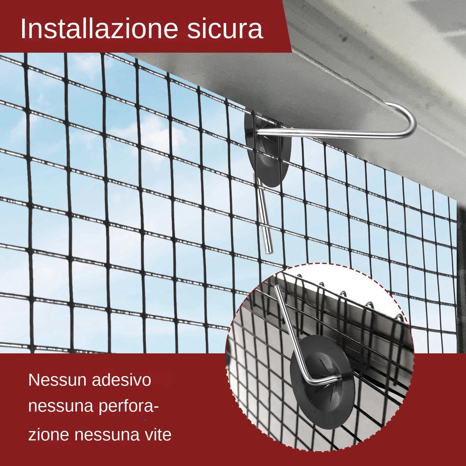 Rete anti piccioni per fotovoltaico 20 cm x 30 m kit protezione pannelli solaris con 100 ganci installazione senza fori anti uccellis 1 mm Diametro del filo