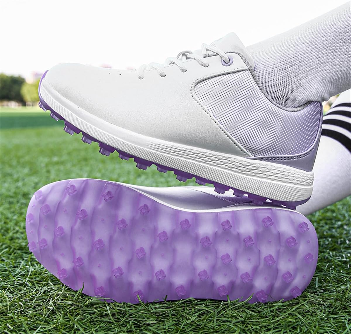 Women Golf Trainers Casual Leather Golfing Shoes Lightweight Walking Sport Sneakers Gym Sport