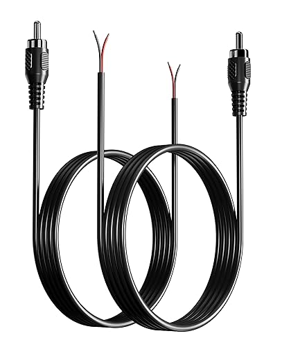 Cable de altavoz RCA a cable desnudo, paquete de 2 cables de altavoz desnudos a conectores RCA, adaptador de cable de reparación para altavoces,