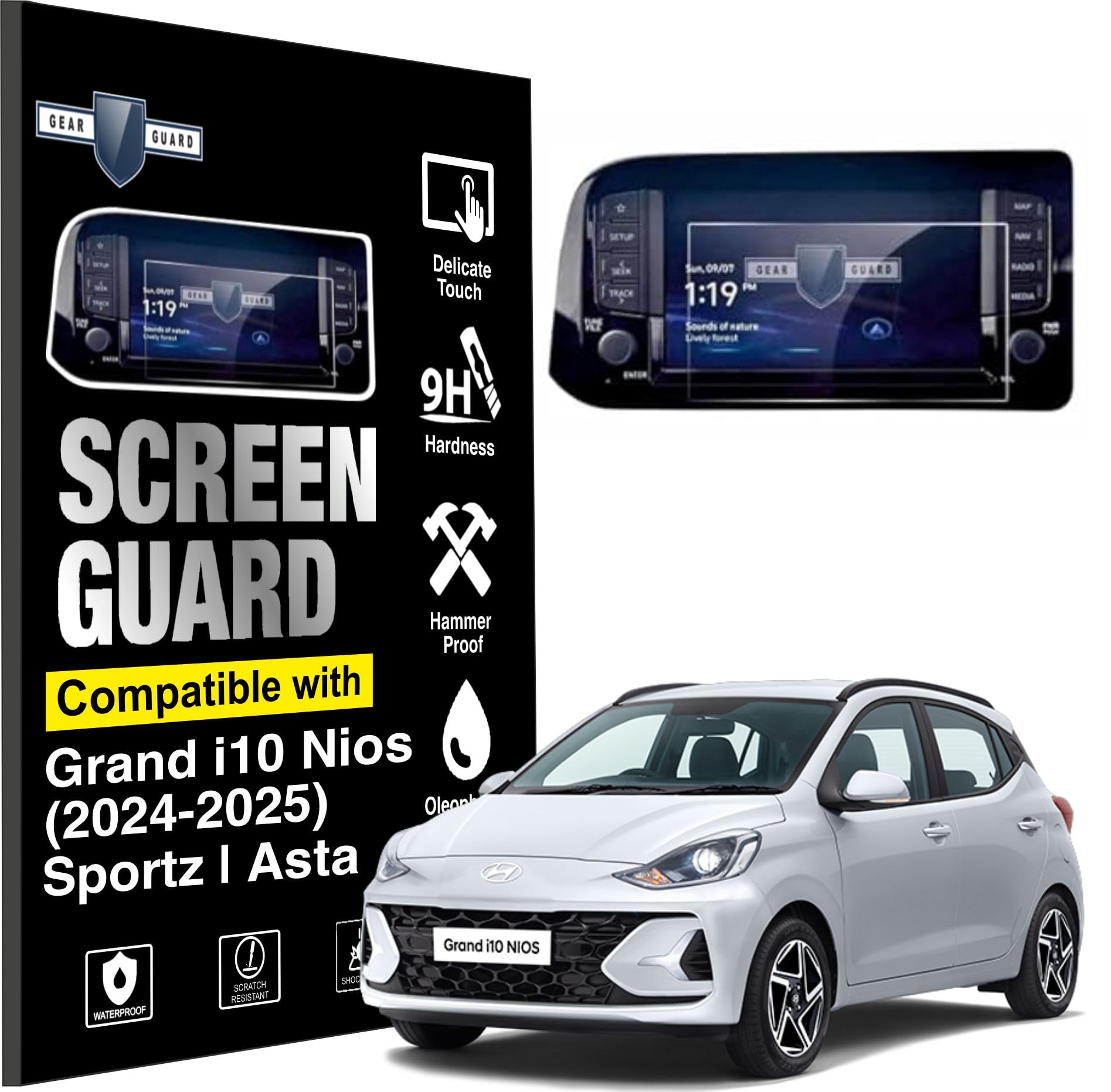 Gear Guard Compatible with Hyundai Grand i10 Nios (2024-2025) Sportz | Asta Car Accessories Touch Screen Guard (Company Fitted) - Clear-image-17