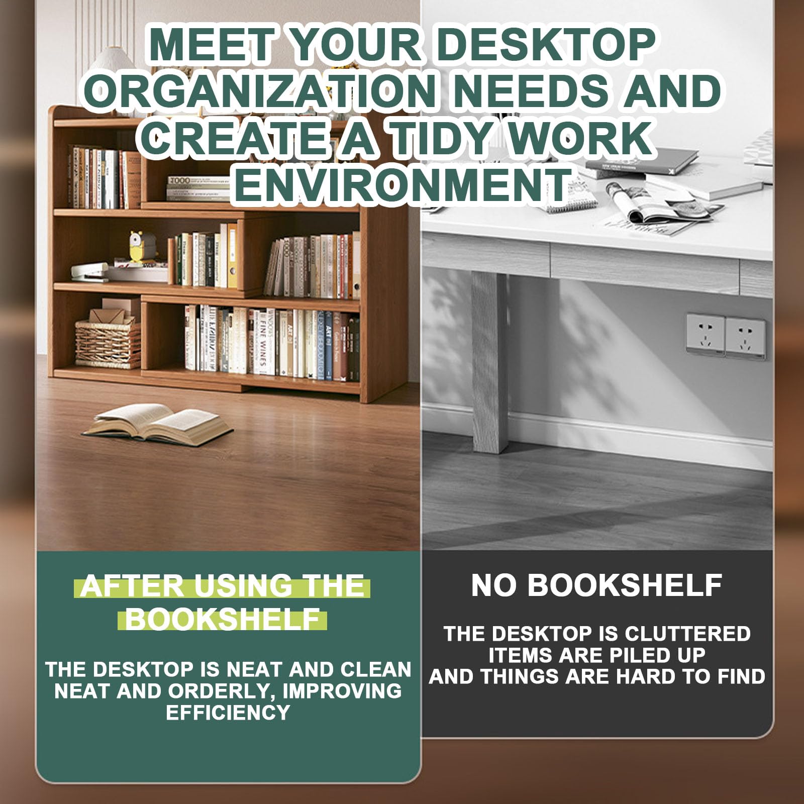 Estantería Extensible para Escritorio, Organizador de Escritorio, rotación de 90 Grados, Ideal para Esquinas, estantería de sobremesa, decoración de aparador pequeño para Oficina.