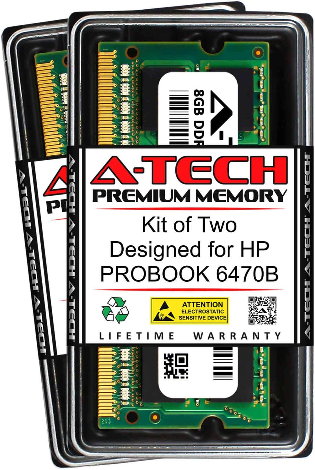 A-Tech 16GB (2 x 8GB) RAM for HP PROBOOK 6470B | DDR3 1333MHz SODIMM PC3-10600 204-Pin Non-ECC Memory Upgrade Kit