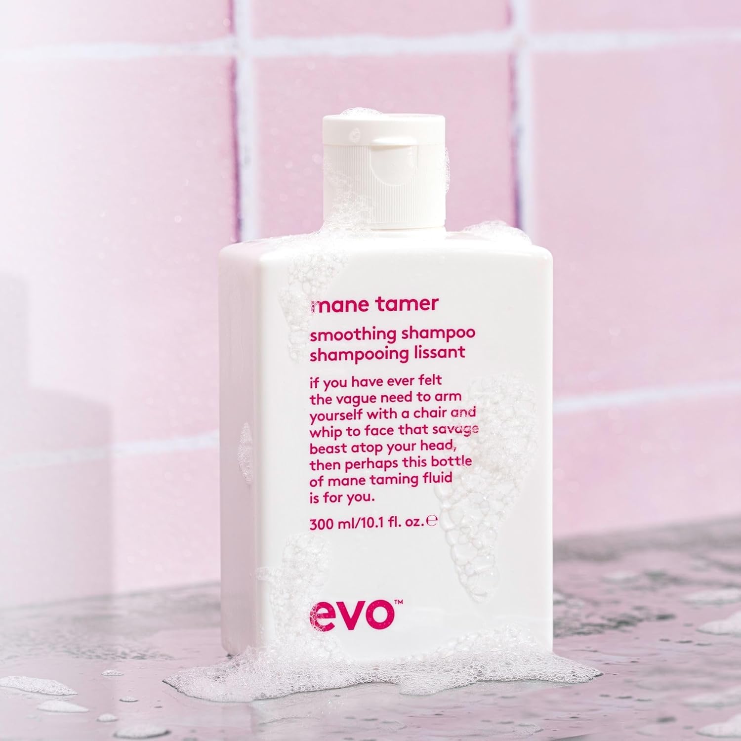 EVO Mane Tamer Smoothing Shampoo - Cleans Smooths & Strengthens Hair Reduces Frizz 300ml 10.1fl.oz