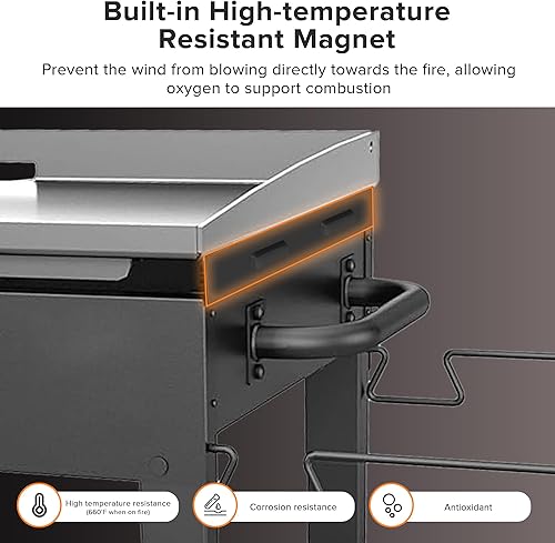 Miniatura 5 de Protectores de viento para parrilla Blackstone de 36 pulgadas, pantalla magnética de acero inoxidable para parrilla Blackstone, accesorios de