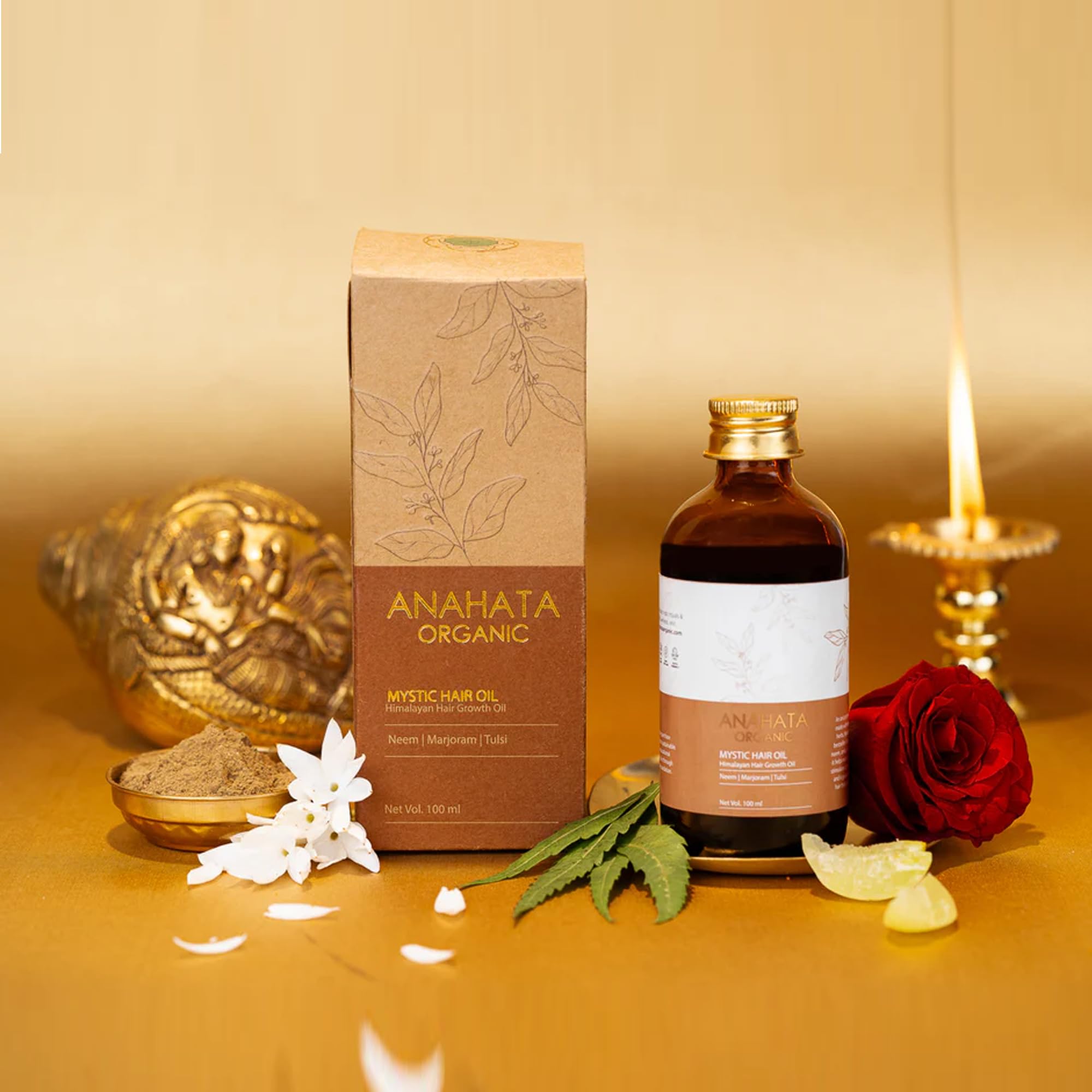 Anahata Mystic Hair Oil 100ml | Ayurvedic Hair Growth Oil with Organic Herbs & Natural Oils | Anti-Hair Fall, Dandruff Control & Scalp Nourishment | For Long, Strong & Shiny Hair – All Hair Types