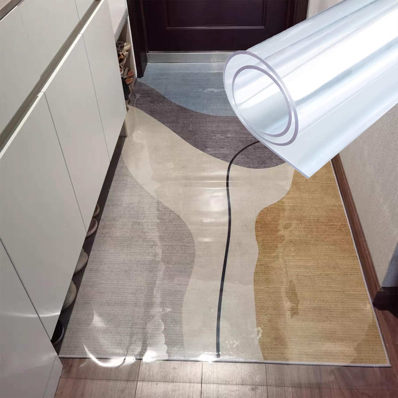 3mm Thick Carpet Protector Clear Floor Mat, Waterproof Flooring Runner/Rug Protector Cover