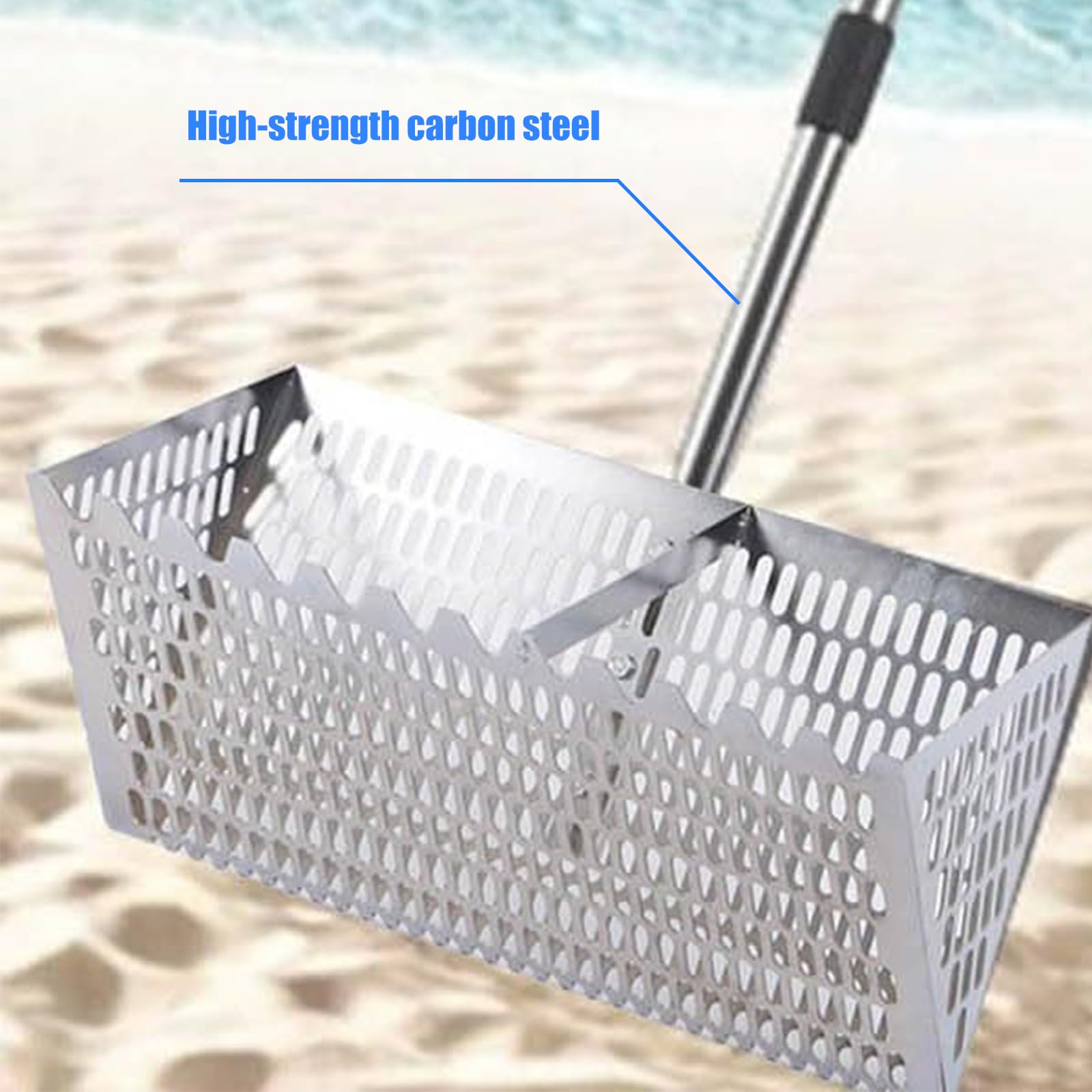 Palmare Sifter Setaccio Erpice Pala Spiaggia Cibo di Mare Catcher Denti Ergonomico Setaccio per Giardinaggio Terreno Allentamento Campeggio Pala di Sabbia Ergonomica