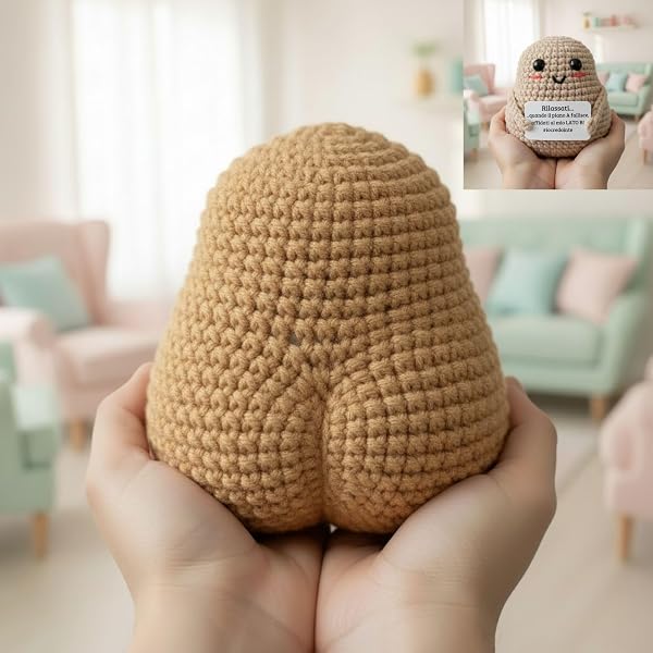 Patata Positiva italiano – regalo amica – portafortuna – peluche - regalo simpatico da Scrivania – Patate positive - Idea regalo motivazionale, regalo divertente per Amici, colleghi, Famiglia. - 4