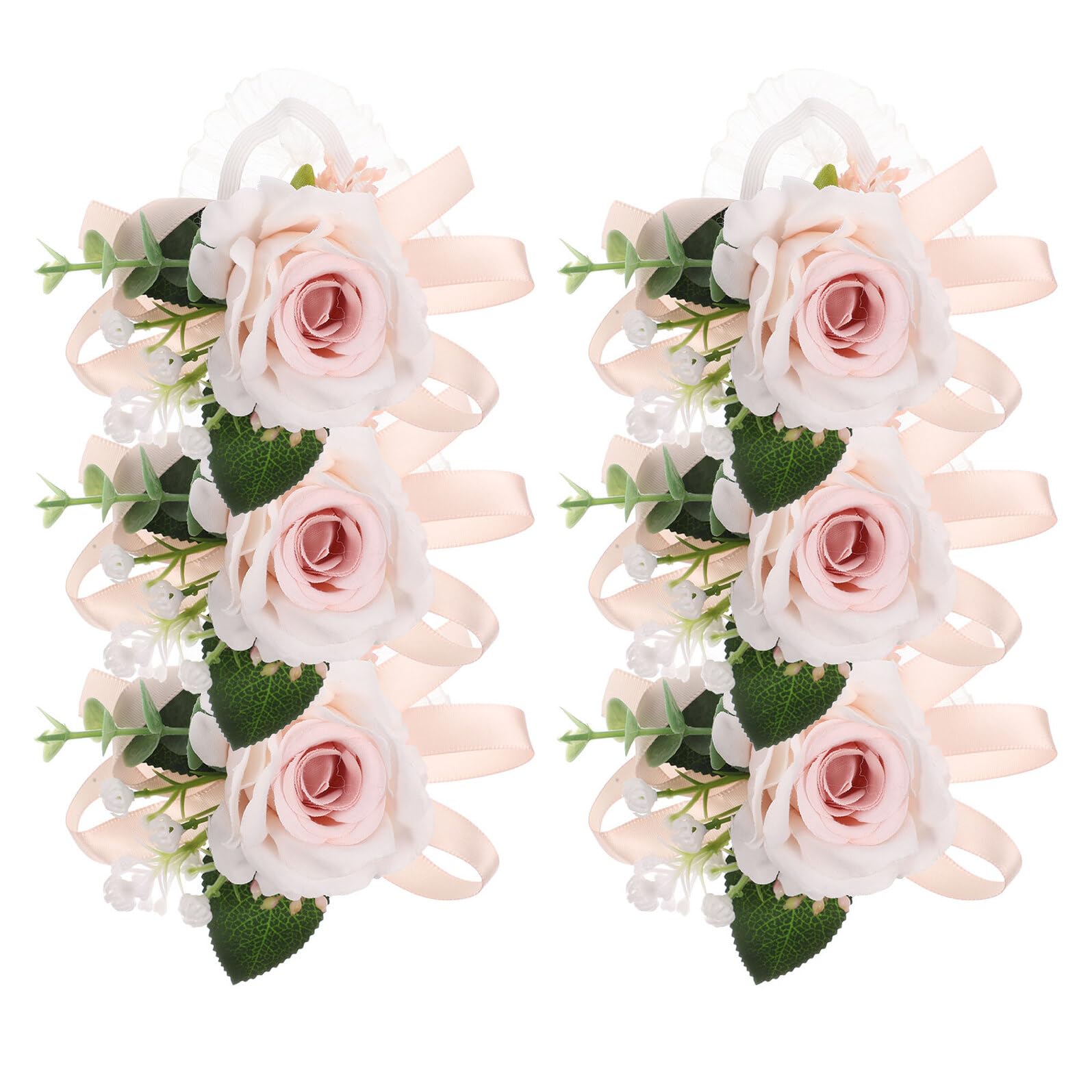 Braccialetti Floreali da Polso per Damigelle da 6 Pezzi Decorazioni Floreali Finte da Polso per Matrimoni Accessori Eleganti per Sposa e Cerimonie