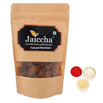 Jaiccha Ghasitaram Bhaidooj Gifts - Fulwadi Namkeen 200 GMS in Brown Paper Pouch