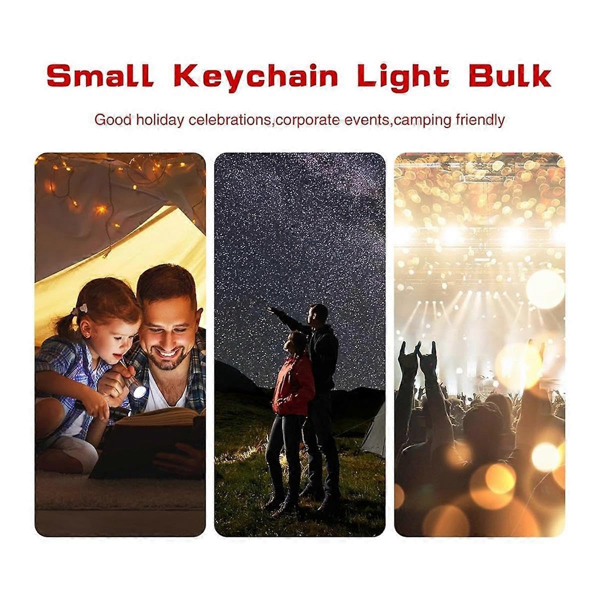100 szt. Mini latarka brelok luzem mini brelok LED małe latarki dla dzieci dorosłych piesze wycieczki kemping nadziewarki dom