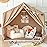 Kids Indoor Play Tent with Mat, Play Tent for Kids ages 3-8, Large Playhouse Toddler Tent Indoor, Castle Tent for Girls Boys, Play Cottage, Toy House Birthday, Christmas Gift
